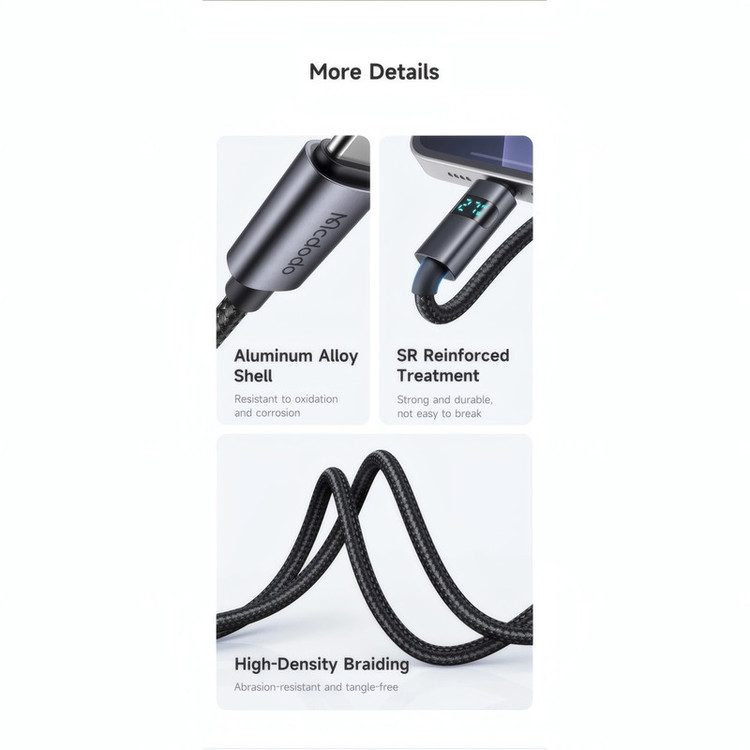 کابل تبدیل USB-C مک دودو مدل CA-561 طول 1.2 متر