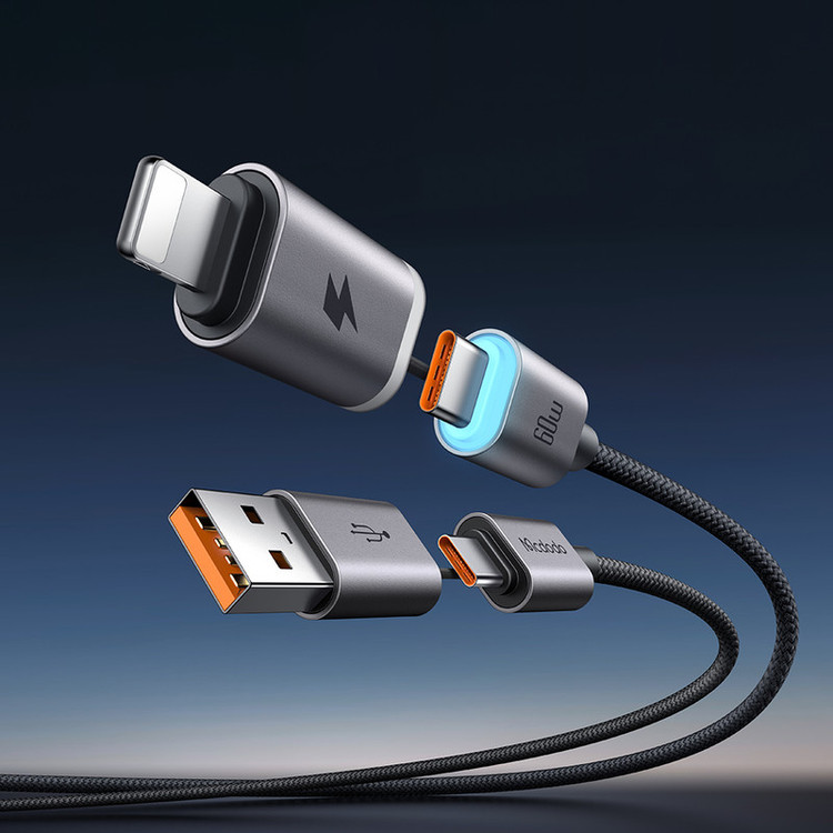 کابل تبدیل USB/USB-C به لایتنینگ/USB-C مک دودو مدل CA-6560 طول 1.2 متر