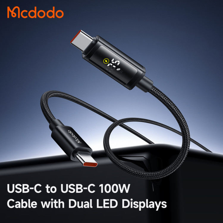 کابل USB- C مک دودو مدل Dual LED Display طول 1.2 متر