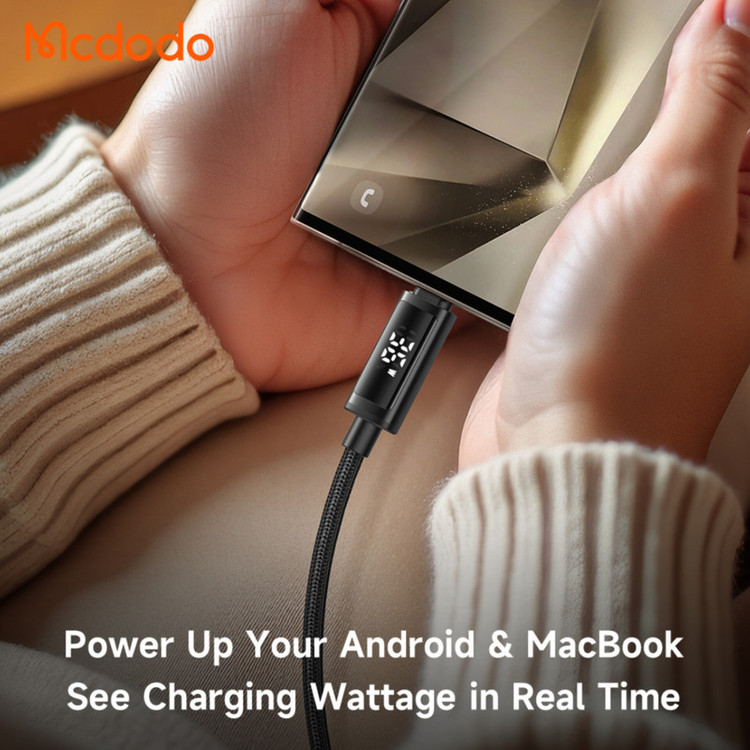 کابل USB- C مک دودو مدل Dual LED Display طول 1.2 متر
