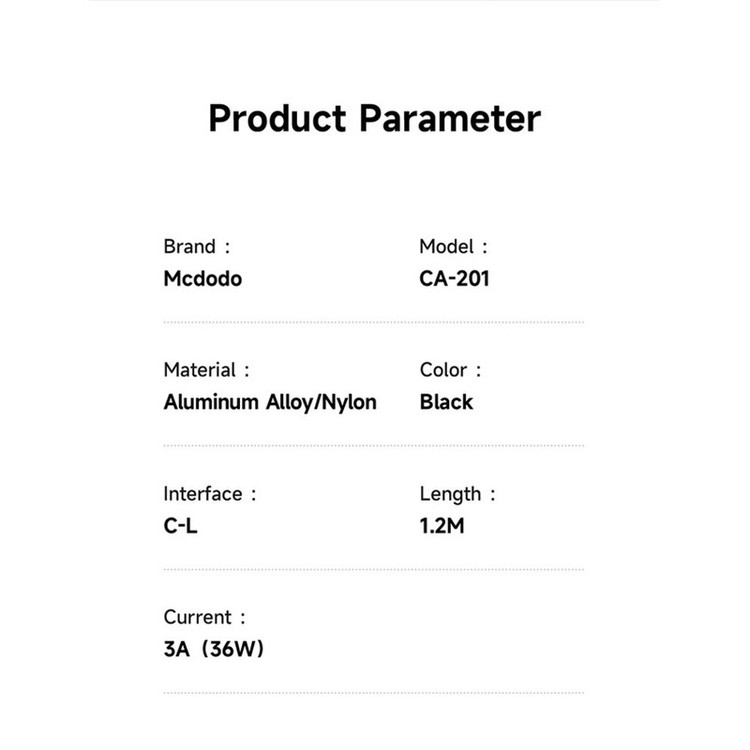کابل تبدیل USB-C به لایتنینگ مک دودو مدل CA-2010 طول 1.2 متر