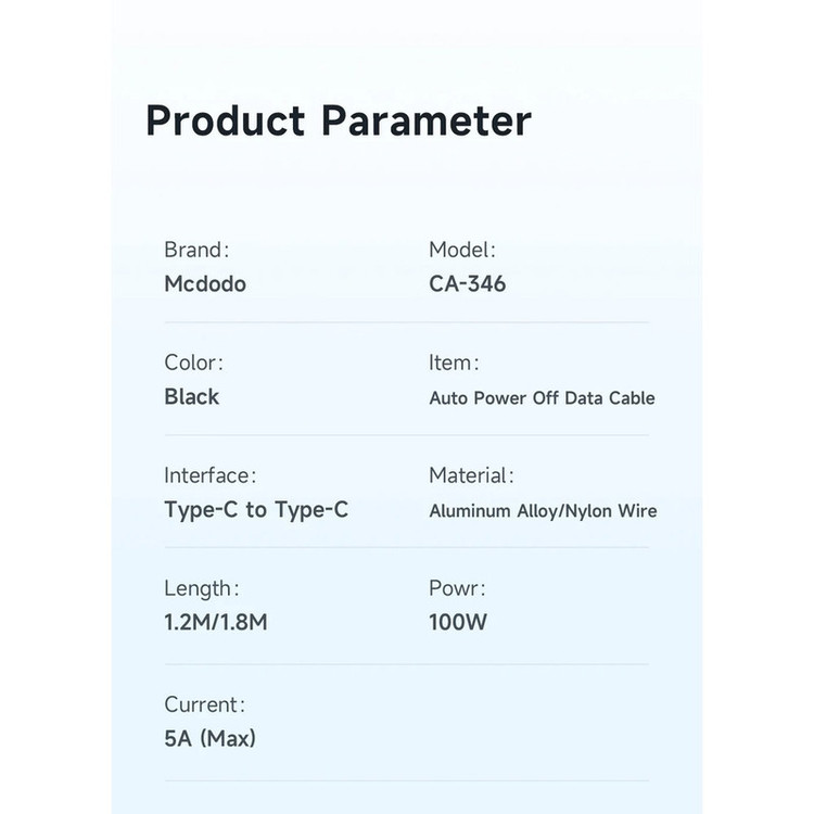 کابل USB-C مک دودو مدل CA-346 طول 1.2 متر