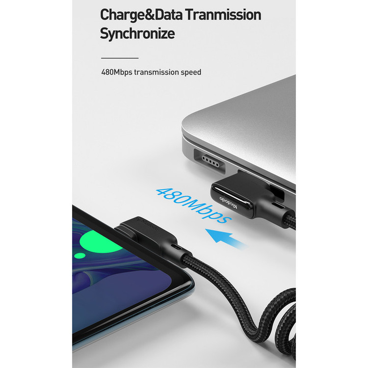 کابل تبدیل USB به USB-C مک دودو مدل Type-C Data Coiled طول 1.8 متر