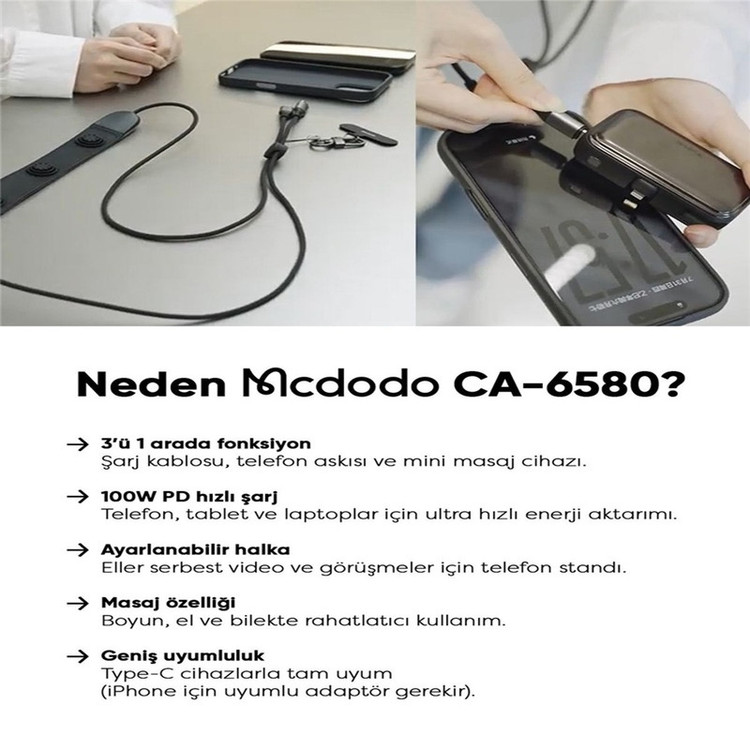 کابل USB-C مک دودو مدل ماساژور گردن کد Cab NEXUS CA-6580 طول 1.4 متر