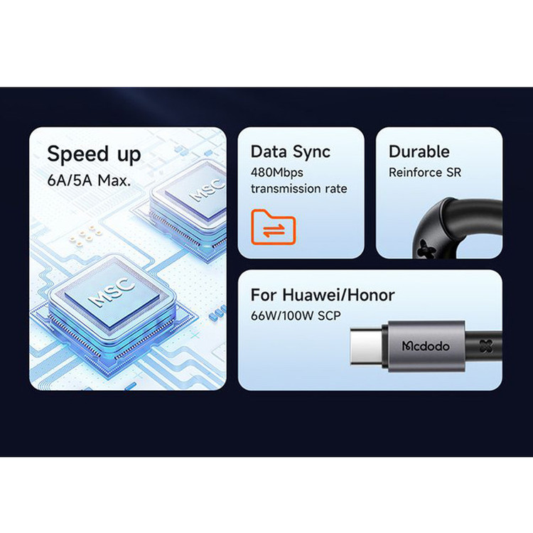 کابل USB به USB-C مک دودو مدل CA-3590 طول 1.2 متر