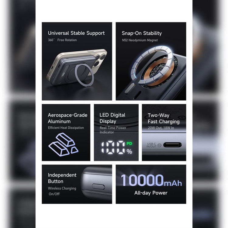 پاور بانک مک دودو مدل mc-837 ظرفیت 10000 میلی آمپرساعت