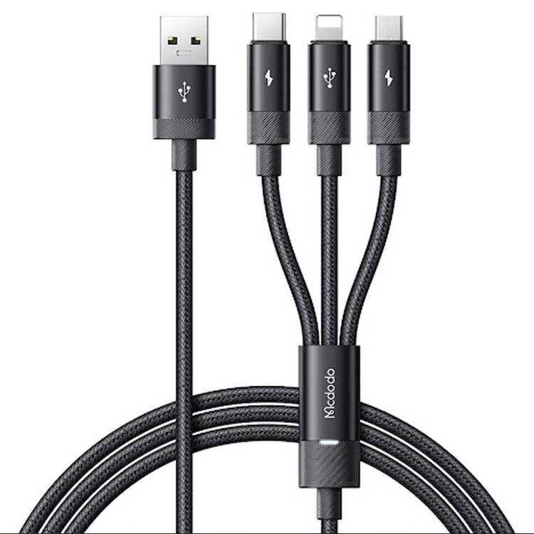 کابل تبدیل USB به MicoUSB/ USB-C / لایتنینگ مک دودو مدل CA-579 طول 1.2 متر
