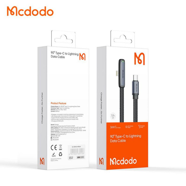کابل USB-C به لایتنینگ مک دودو مدل CA-3350 طول 1.2 متر