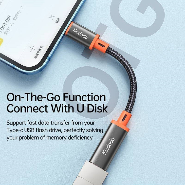 کابل تبدیل USB-C به لایتنینگ مک دودو مدل CA1440 طول 0.11 متر