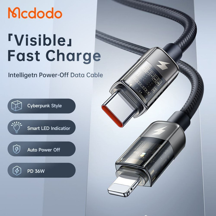 کابل تبدیل USB-C به لایتنینگ مک دودو مدل CA-3161 طول 1.8 متر