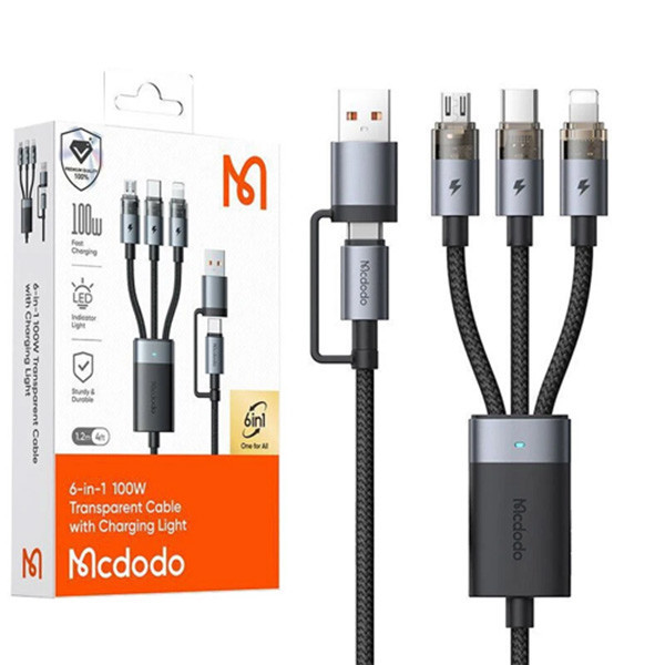 کابل تبدیل USB-C به لایتنینگ/microusb/USB-A مک دودو مدل CA-726 طول 1.2 متر