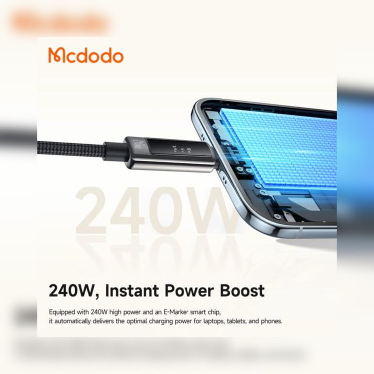 کابل USB-C مک دودو مدل CA-8900 240W طول 1.2 متر