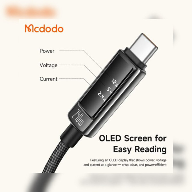 کابل USB-C مک دودو مدل CA-8900 240W طول 1.2 متر