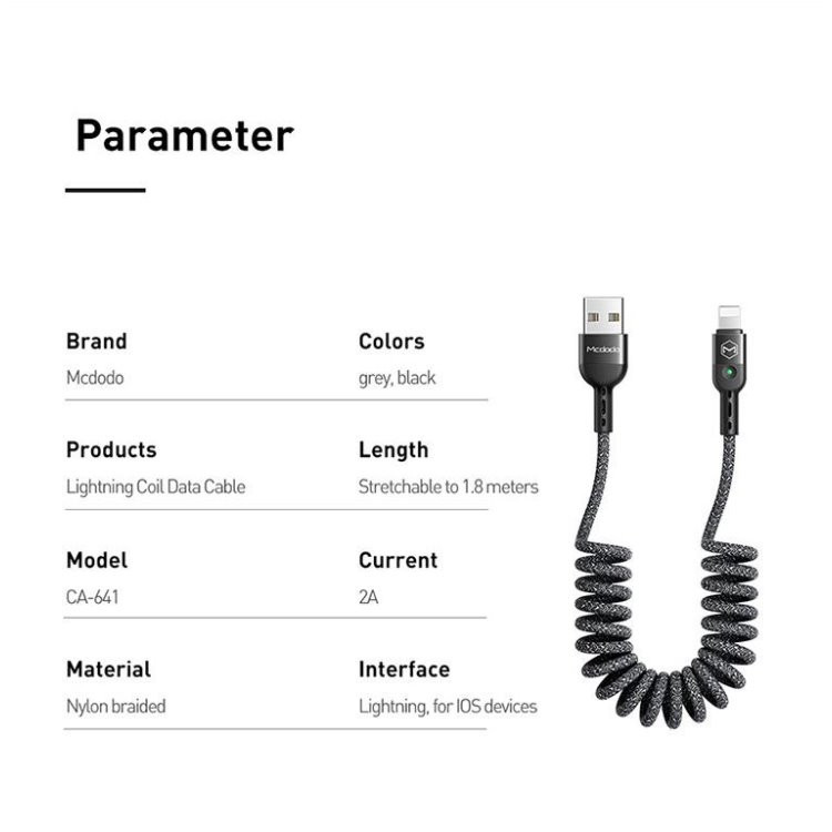 کابل تبدیل USB به لایتنینگ مک دودو مدل CA-6410 طول 1.8 متر