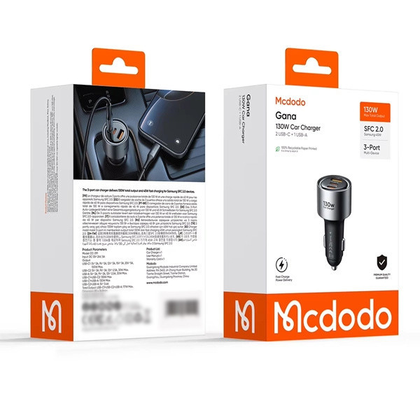 شارژر فندکی 130 وات 3 پورت مک دودو مدل CC-319