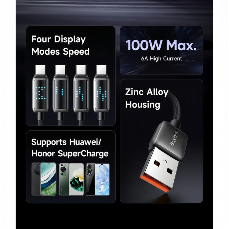 کابل تبدیل USB به USB-C مک دودو مدل CA-235 طول 1.2 متر