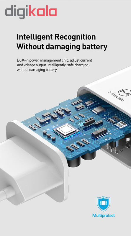شارژر دیواری مک دودو مدل CH-6721 به همراه کابل تبدیل USB-C