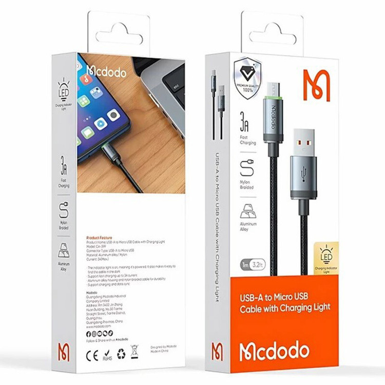 کابل تبدیل USB به MicroUSB مک دودو مدل CA-203 طول 1 متر