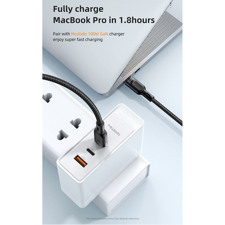 کابل USB-C به USB-C/USB-C مک دودو مدل 2IN1 PD Fast Charging 100W طول 1.2 متر