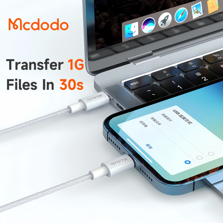 کابل تبدیل USB-C به لایتنینگ مک دودو مدل CA-2761 طول 1.2 متر