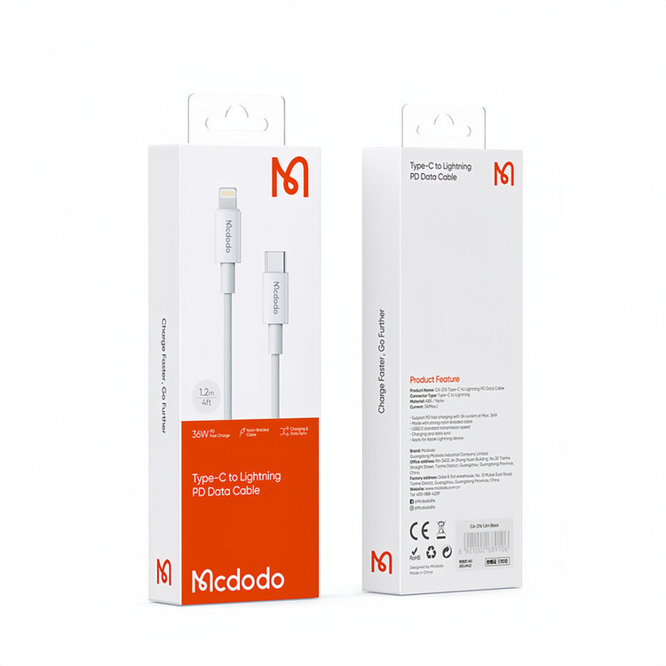 کابل تبدیل USB-C به لایتنینگ مک دودو مدل CA-2761 طول 1.2 متر
