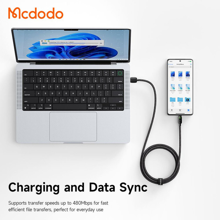 کابل تبدیل USB به USB-C مک دودو مدل CA-452 طول 1.2 متر