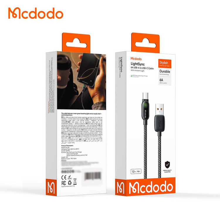 کابل تبدیل USB به USB-C مک دودو مدل CA-452 طول 1.2 متر