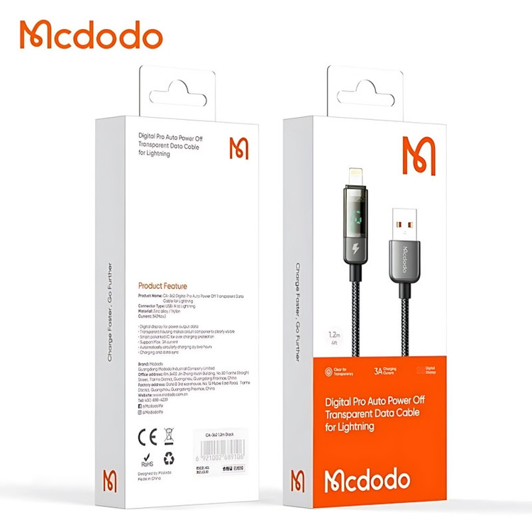 کابل تبدیل USB به لایتنینگ مک دودو مدل CA-362 Auto Power طول 1.2 متر