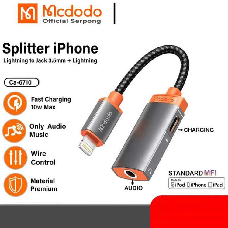 مبدل لایتنینگ به لایتنینگ/AUX مک دودو مدل CA-6710