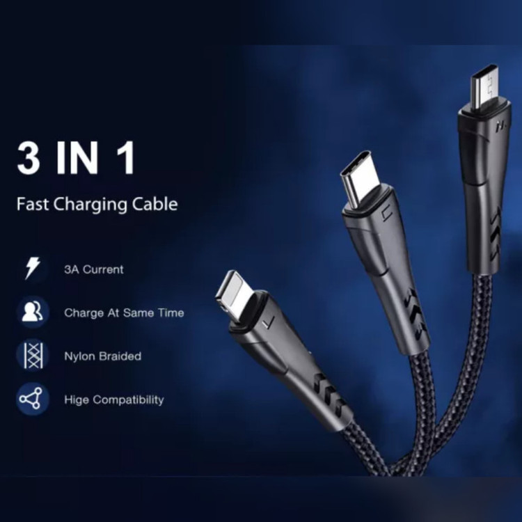 کابل تبدیل USB به Micro USB/ USB-C / لایتنینگ مک دودو مدل ca-696 طول 1.2 متر