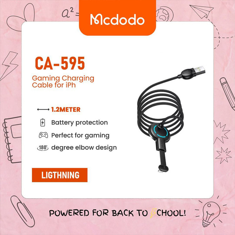 کابل تبدیل USB به لایتنینگ مک دودو مدل CA-595 طول 1.2متر