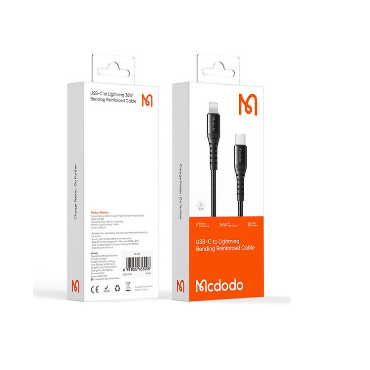 کابل تبدیل USB-C به لایتنینگ مک دودو مدل C563O طول 0.2 متر